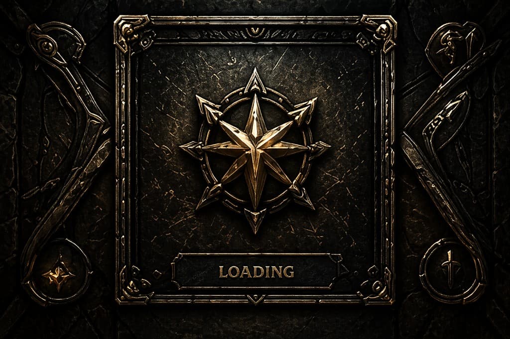 AI-generated dark fantasy loading screen used as source material